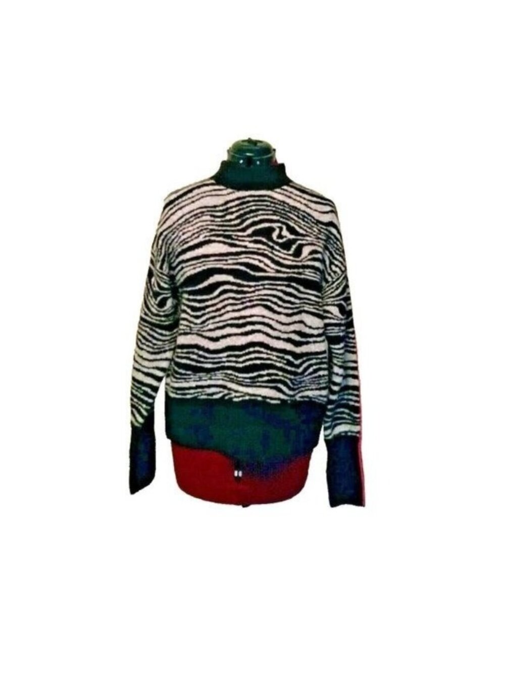 Halogen Gray Zebra Swirl Knit Sweater Women’s Medium M